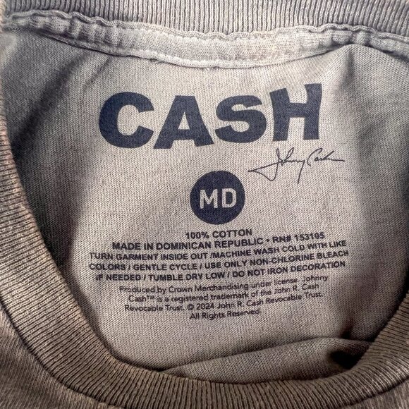 Johnny Cash Walk The Line Graphic 100% Cotton Crewneck Size M Unisex - Picture 3 of 3
